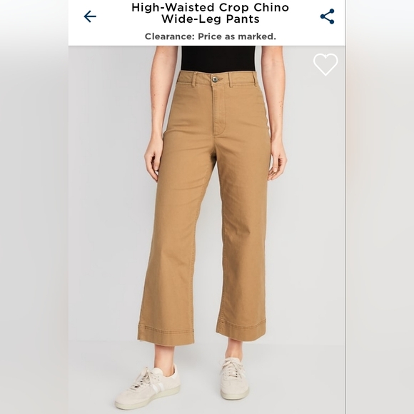 Old Navy High-Waisted Crop Chino Wide Leg Pants Size 12 - Picture 5 of 5